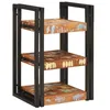 Image de vidaXL Table de Chevet 2 pcs Marron et Noir Bois Massif récupéré, Table de Nuit Rustique, Organisateur Compact, Support Lampe décoratif, Rangement Pratique pour Chambre