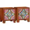 Image de vidaXL Table de chevet 2 pcs 40x30x45 cm bois d'acacia massif