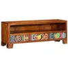 Image de vidaXL Meuble TV Multicolore 110x30x40 Bois d'acacia Massif, Support TV, Buffet TV, Meuble multimédia, Banc TV, Meuble HiFi, Centre de Divertissement