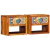 Image de vidaXL Cabinet de Chevet avec tiroir 2 pcs Marron 40 x 35 x 35 cm, Table de Nuit Rustique, Meuble Compact en Acacia, Solution de Rangement pour Gagner de l'espace