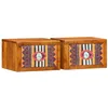 Image de vidaXL Cabinet de Chevet avec tiroir 2 pcs Marron 35 x 30 x 22 cm, Rangement bohème stylé, Cube Mural Pratique pour la Nuit, Table de Nuit Moderne avec déco Fonctionnelle