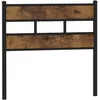 Image de vidaXL tête et lit chêne fumé 90 cm Fer et Bois d'ingénierie