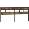 Image de vidaXL Tête de lit de Remplacement chêne fumé 200 cm Fer et Bois d'ingénierie, tête de lit pour lit Double, tête de lit en métal, tête de lit Double