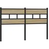 Image de vidaXL Tête de lit de Remplacement chêne Sonoma 135 cm Fer et Bois d’ingénierie, tête de lit pour lit Double, tête de lit en métal, tête de lit Double