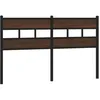 Image de vidaXL Tête de lit de Remplacement chêne Marron 160 cm Acier et Bois d'ingénierie, tête de lit pour lit Double, Meuble de Chambre à Coucher, tête de lit en métal