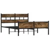 Image de vidaXL Cadre de lit sans Matelas chêne fumé 137x190 cm Bois ingénierie