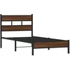 Image de vidaXL Cadre de lit sans Matelas chêne Marron 75x190cm Bois ingénierie, lit Simple, Meuble de Chambre à Coucher, lit d'invité, lit