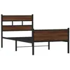 Image de vidaXL Cadre de lit sans Matelas chêne Marron 100x190 cm, lit Simple, Meuble de Chambre à Coucher, lit d'invité, lit, Cadre de lit en métal, sommier