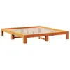 Image de vidaXL Cadre de lit sans Matelas Cire Marron 200x200cm Bois pin Massif