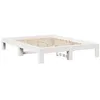 Image de vidaXL Cadre de lit sans Matelas Blanc 135x190 cm Bois de pin Massif