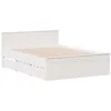 Image de vidaXL Cadre de lit sans Matelas avec tête de lit Blanc 150x200 cm pin, Meuble de Chambre à Coucher, lit Double, sommier, lit, Cadre de lit Double