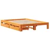 Image de vidaXL Cadre de lit sans Matelas Cire Marron 160x200cm Bois pin Massif, sommier, Cadre de lit Double, Cadre de lit en Bois Massif