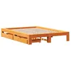 Image de vidaXL Cadre de lit sans Matelas Cire Marron 150x200cm Bois pin Massif, sommier, Cadre de lit Double, Cadre de lit en Bois Massif