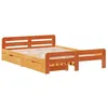 Image de vidaXL Cadre de lit sans Matelas Cire Marron 140x200cm Bois pin Massif, sommier, Cadre de lit Double, Cadre de lit en Bois Massif