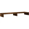 Image de vidaXL Support de moniteur chêne fumé 100x27x10 cm bois d'ingénierie, support de moniteur pour bureau, étagère de moniteur, support de moniteur d'ordinateur