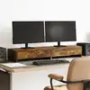 Image de vidaXL Support de moniteur avec tiroirs chêne fumé bois d'ingénierie