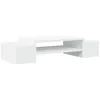 Image de vidaXL Support de moniteur avec rangement blanc bois d'ingénierie, support de moniteur pour bureau, étagère de moniteur, support de moniteur d'ordinateur