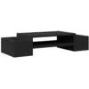 Image de vidaXL Support de moniteur avec rangement noir bois d'ingénierie, support de moniteur pour bureau, étagère de moniteur, support de moniteur d'ordinateur