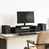 Image de vidaXL Support de moniteur avec rangement noir bois d'ingénierie