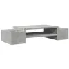 Image de vidaXL Support de moniteur avec rangement gris béton bois d'ingénierie, support de moniteur pour bureau, étagère de moniteur, support de moniteur d'ordinateur