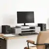 Image de vidaXL Support de moniteur avec rangement gris béton bois d'ingénierie