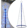 Image de vidaXL Sapin de Noël à LED 200 LED Bleu 180 cm, lumière de Noël, lumière de Noël LED, lumière de Noël extérieure, lumière de Jardin de Noël