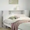 Image de vidaXL Tête de lit avec rangement blanc 140 cm bois massif de pin
