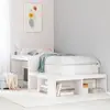 Image de vidaXL Table de chevet avec bureau blanc bois de pin massif