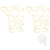 Image de vidaXL Lumières de Noël silhouette du Père Noël 2 pcs 35 LED, guirlande lumineuse, guirlande lumineuse de Noël, éclairage de Noël suspendu