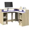 Image de vidaXL Bureau avec lumières LED chêne sonoma bois d'ingénierie
