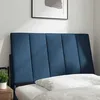 Image de vidaXL Coussin de tête de lit Hanko Bleu 80 cm Tissu