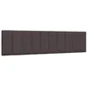 Image de vidaXL Coussin de tête de lit Hanko Marron foncé 200 cm Tissu