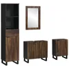 Image de vidaXL Ensemble de mobilier de Salle de Bain avec tiroir 4 pcs Blanc, Salle de Bain, Ensemble Moderne, Meubles stylés, Rangement spacieux, Gain d'espace, Bois mélaminé, déco organisée