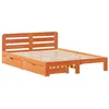 Image de vidaXL Cadre de lit sans Matelas Cire Marron 135x190cm Bois pin Massif