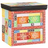 Image de vidaXL Cabinet de Chevet avec tiroir 2 pcs Multicolore 40 x 30 x 40 cm, Table de Chevet bohème, Bois coloré avec Rangement, déco compacte, Meuble Original pour la Chambre
