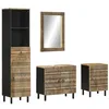 Image de vidaXL Ensemble de Meubles de Salle de Bain 4 pcs Bois manguier Massif, Meuble de Salle de Bain, Meuble de Rangement de Toilettes, Armoire de Salle de Bain