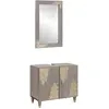 Image de vidaXL Ensemble de Meubles de Salle de Bain Montage mural 2 pcs Gris