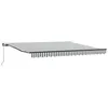 Image de vidaXL Auvent Manuel rétractable Anthracite et Blanc 400x300 cm, auvent, auvent de Porte, auvent de Jardin, Store, auvent de terrasse