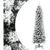 Image de vidaXL Sapin de Noël Artificiel Mince avec Neige floquée 180 cm PVC/PE, Arbre de Noël Artificiel, Arbre Artificiel, Ornement de Noël, Sapin de Noël