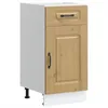 Image de vidaXL Armoire de Cuisine Kalmar chêne Artisanal Bois d'ingénierie, Meuble Bas d'évier, Meuble Bas de Cuisine avec tiroir, Meuble Bas de Cuisine avec Porte