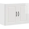 Image de Armoire murale de cuisine Kalmar blanc brillant bois ingénierie