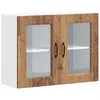Image de vidaXL Armoire Murale de Cuisine avec Porte en Verre Kalmar Vieux Bois, Meuble Mural de Cuisine, armoires murales avec Portes, Armoire Murale de Cuisine avec Portes