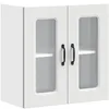 Image de vidaXL Armoire Murale de Cuisine avec Porte en Verre Kalmar Blanc, Meuble Mural de Cuisine, armoires murales avec Portes, Armoire Murale de Cuisine avec Portes