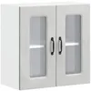 Image de vidaXL Armoire Murale de Cuisine avec Porte en Verre Kalmar Gris béton, Meuble Mural de Cuisine, armoires murales avec Portes, Armoire Murale de Cuisine avec Portes