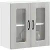 Image de vidaXL Armoire murale de cuisine avec porte vitrée "Kalmar" Bois d'ingénierie gris Sonoma