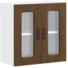 Image de vidaXL Armoire Murale de Cuisine et Porte en Verre Kalmar chêne Marron, Meuble Mural de Cuisine, armoires murales avec Portes, Armoire Murale de Cuisine avec Portes