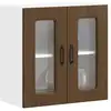 Image de vidaXL Armoire murale de cuisine et porte en verre Kalmar chêne marron