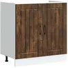 Image de vidaXL Meuble de Base de lavabo Lucca chêne fumé Bois d'ingénierie, Meuble Bas de Cuisine, Meuble Bas à tiroir de Cuisine, Meuble Bas de Cuisine avec Porte