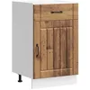 Image de vidaXL Armoire de Cuisine Lucca Vieux Bois Bois ingénierie, Meuble d'évier, Meuble de Cuisine avec tiroir, Meuble de Cuisine à tiroir