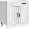 Image de vidaXL Base de cuisine Lucca Blanc en bois multicouche